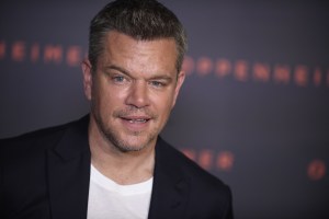 US actor Matt Damon poses upon his arrival for the "Premiere" of the movie "Oppenheimer" at the Grand Rex cinema in Paris on July 11, 2023. (Photo by JULIEN DE ROSA / AFP) (Photo by JULIEN DE ROSA/AFP via Getty Images)